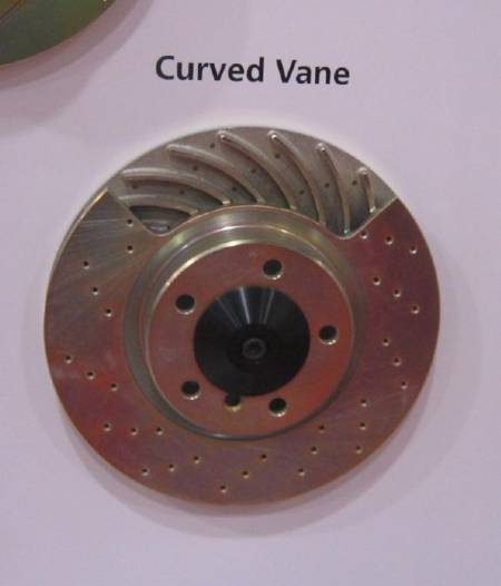 Curved vane brake rotor